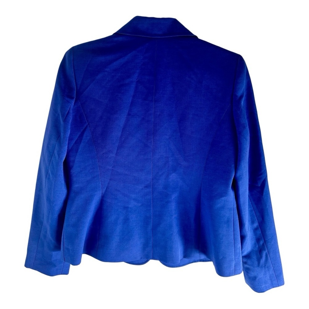 Kasper Blazer Jacket Bright Blue Womens Career Causal 3 Buttons Size 8 - Picture 5 of 5